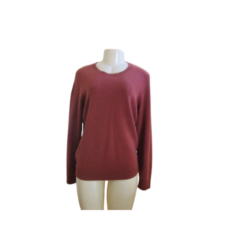 Antonio Melani Rust Brown Long Sleeve Cashmere Sweater Size L